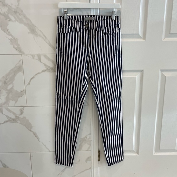 Navy & White Striped Skinny Jeans - Picture 3 of 10